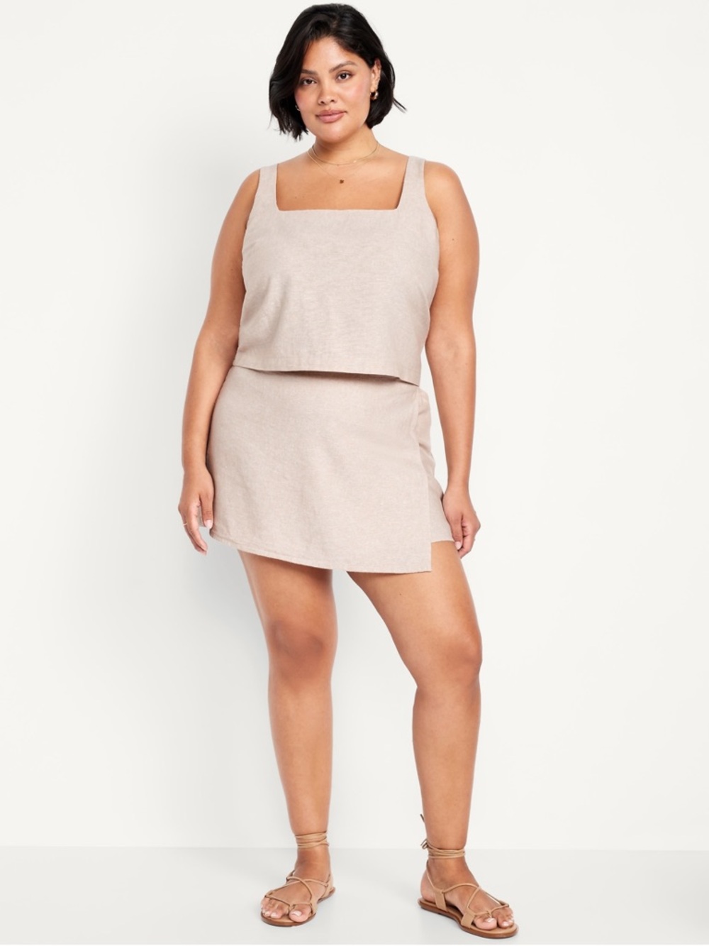 Old Navy Faux Wrap Linen Skort